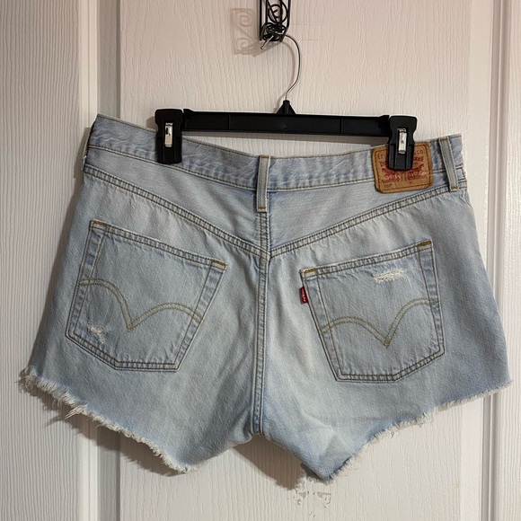 Levi’s Authorized Vintage 501 Distressed Ripped High Waist Jean Shorts Size 32 - Picture 10 of 15
